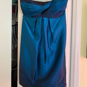 Blue short prom dress